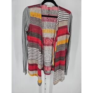 Flamingo Urban Women's Multicolor Geometrical Striped Long Sleeve Cardigan Sz XL